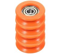 Artibetter 4 Pièces Roues à Gorge en U pour Porte Coulissante, Matériau Pom Robuste, Structure Solide et Utilisation Fluide, Adaptées pour Armoires et Placards Orange