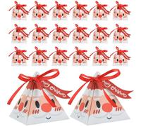 Artibetter 50 Pièces Carton Blanc Boîtes Présents de Noël Décor Fête, | Contenant DIY pour Friandises, Coffret pour Invités, Usage Emballage, Design Joli, Coloris Blanc