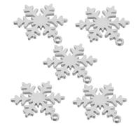 Artibetter 5pièces Breloques De Noël Flocons De Acier Inoxydable pour Médailles Et Colliers pour Petits Chiens Pendentifs De Noël