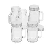 Artibetter 6 Pièces Mini Bocal Mason avec Anse et Couvercle Hermétique | Format Portable, Design Multifonction, pour Boissons, Desserts et Confiture, Usage Voyage et Extérieur