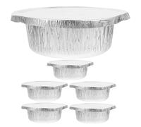 ARTIBETTER 6 Pièces Pot en Aluminium Jetable avec Couvercle, Versatile et Léger, pour Barbecue et Camping, Grand Plat en Papier D'aluminium Argenté pour Cuisson Pratique en Plein Air