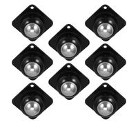 Artibetter 8 Pièces Roulettes Adhésives Noires en Pp et Acier Inoxydable, Roulettes Pivotantes 360° pour Meubles et Appareils, Installation Rapide pour Cabinets et Bureaux