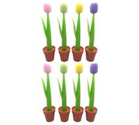 Artibetter 8 Pièces Stylo à Bille à Fleurs Printanières en Silicone Prise Confortable et Nettoyage Facile pour Bureau et Décoration de Fête, Design Tulipe Créatif et Esthétique