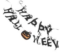 Artibetter Bannière Halloween Non Tissée pour Décoration Intérieure et Extérieure Guirlande Fanion Festive Légère et Résistante pour Maison Bureau et Fête