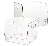 Artibetter Boîte de Rangement Transparente Facile à Nettoyer et Gain de Place 2pcs pour Bureau en Pet pour Cosmétiques et Livres en Cabinet