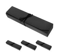 ARTIBETTER Boîtes à Truffes 4 Pièces, 6 Compartiments Noir, Coffret pour Chocolats, Dessert et Pâtisserie Adapté pour Voyage, Bureau, Mariage Dimensions 22,9 X 5,4 X 3,5 CM