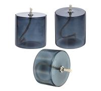 Artibetter Bougeoirs pour Tables de Mariage en Verre, Lampes à Huile Rechargeables 3 Pièces avec Mèche en Coton, Usage Polyvalent pour Dîners Romantiques en Intérieur