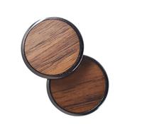 Artibetter Boutons de Manchette Ronds en Alliage et Bois de Noyer, Confortables et Faciles à Porter, pour Anniversaire et Festivités, 1 Paire Élégante pour Hommes