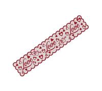 Artibetter Chemin de Table Saint-valentin Décoratif en Polyester Rouge Motif Cœur Délicat pour Décoration Festive pour Table D'entrée ou Hôtel