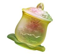 Artibetter Coupe D'offrande Bouddhiste en Verre Grande Capacité Anti-âge pour Décoration et Usage Domestique Bol Rituel Lotus