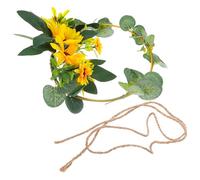 Artibetter Couronne Murale Ambiance Printemps de Tournesols Artificiels en Fer Fleurs Réalistes, Décoration Suspendue pour Vitrine ou Accessoire Photo