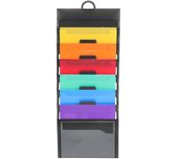 Artibetter Dossier de fichiers A4 Noir 6 Compartiments en Plastique épais, Pochette à Documents Multicouche Suspendue, Rangement de Documents pour Bureau et Maison