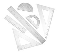 Artibetter Ensemble de 2 Sets de Dessin Règle, Équerre et Rapporteur en Ps, Portable et Facile à Utiliser Saison Scolaire Dessin Géométrique
