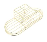 Artibetter Étagère de Salle de Bain en Fer Doré Support pour Tube de Dentifrice et Fond Antidérapant pour Drainage