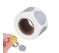 Artibetter Étiquettes Autocollantes Rondes Argentées en PVC, 300 Pièces par Rouleau, Design Simple et Pratique, Adaptées pour Mariage et Loisirs Créatifs