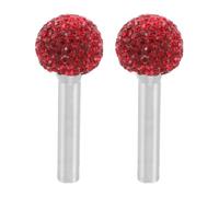 Artibetter Goupille de Verrouillage de Voiture Bling : Bouton de Verrouillage de Porte orné de Strass - Bouton en Alliage de Zinc Scintillant - Embout de Tige de Traction Rouge pour Un Design