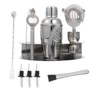 Artibetter Kit Shaker à Cocktail Professionnel Outils pour Préparation de Cocktails et Café en Acier Inoxydable Argenté, Ensemble Complet 12 Pièces pour Bar et Maison