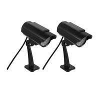 Artibetter Lot de 2 Fausses Caméras de Sécurité Noires en Abs Apparence Réaliste et Dissuasion Visuelle Renforcée pour Boutique et Bureau Intérieur