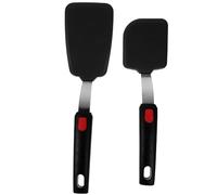 Artibetter Lot de 2 Set de Set de Spatules à Wok en Silicone Manche en Acier Inoxydable, Résistantes Chaleur et Antiadhésives, Cuisson Pâtisserie