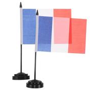 ARTIBETTER Lot de 2 Sets de Sets de Mini Drapeaux Français de Table en Polyester avec Support Plastique, Décorations Vibrantes et Pratiques pour Célébrations et Événements Sportifs 2026