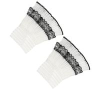 ARTIBETTER Manchettes Décoratives en Mousseline Superposée pour Femme, Paire de Poignets en Dentelle Fine, Accessoires Vestimentaires Élégants pour Blouses, Pulls et Tenues de Cérémonie