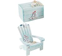 Artibetter Mini Chaise de Plage Décorative en Pin, Ornement de Chaise et Boîte, Style Méditerranéen, 1 Set, pour Mini Jardins et Décoration de Maison de Poupée, Fête