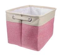 ARTIBETTER Panier de Rangement Pliable Coton et Lin Beige-rose Organisateur Vêtements et Jouets Boîte Maison et Décorative