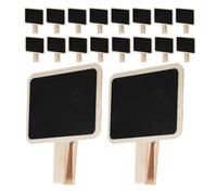 ARTIBETTER Panneaux à Craie Mini Pince en Bois 18 Pièces 7,2 X 6,8 X 4,8 CM, Réutilisables pour Buffet, Traiteur, Fêtes et Décoration de Table