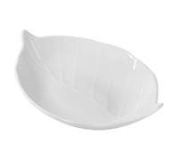 Artibetter Plateau en Céramique Blanc de Feuille, Léger et Portable, pour Buffet Maison ou Restaurant, Assiette à Dessert Décorative et Plateau à Fruits