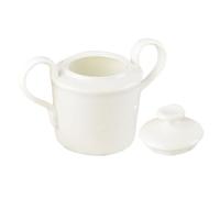 Artibetter Pot à Sucre Cubique en Céramique Blanche avec Couvercle | Boite A Condiment, Double Anses, Grosse Ouverture, Rangement Multiusage, pour Bonbons et Bouillie