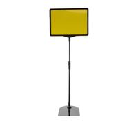 Artibetter Présentoir porte-affiches 8,5 x 11 pouces : support sur pied réglable en hauteur de 16,7 à 27 pouces - Cadre à ouverture facile avec rotation à 360° et base pour la publicité