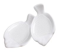 Artibetter Râpes à Ail Léger et Résistant à L'usure Lot de 2 Forme Poisson Blanc en Céramique Presse-ail Créatifs pour Légumes et Carottes Cuisine