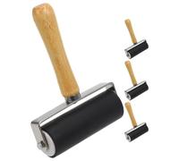 Artibetter Rouleaux Encreurs Léger et Confortable Application Uniforme D'encre Lot de 4 en Plastique Noir Poignée en Bois pour Impression et Linogravure Artisanale