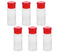 Artibetter Set de 6 Pots à Condiments pour Garder Cuisine Propre en Plastique Rouges Stockage Pratique des Épices, Design Compact pour Poivre et Sel