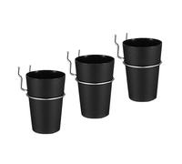 Artibetter Sets de Godets de Rangement Noirs Organisateur Mural Pratique Lot de 3 Crochets en ABS et Fer pour Panneau Perforé pour Petits Objets Bureau