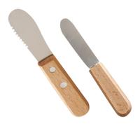 Artibetter Spatule à Beurre Ergonomique Outil Compact en Bois et Acier Inoxydable, Étaloir à Confiture Léger pour Tartiner Fromage et Accessoires Cuisine