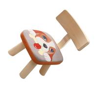 Artibetter Tabouret Dossier pour Tout-Petits en Bois et Coton Lin, Design Solide Résistant la Compression, Motif Chiot, pour Salle de Lecture ou Maternelle