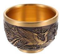 Artibetter Tasse à Thé en Cuivre Vintage Motif Dragon, Robuste et Difficile à Déformer, pour Décoration Intérieure ou Restaurant, Fond Plat Unique