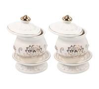 Artibetter Tasses D'offrande Bouddhiste Forme Lotus Élégante Lot de 2 en Céramique Blanche pour Cérémonies Bouddhistes et Décoration Quotidienne
