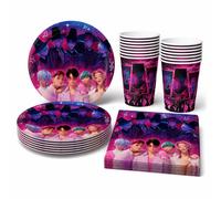 Articles de fête d'anniversaire Kpop à thème dessin animé, Favors de fête d'anniversaire Fille Démon, Ballons, Bannière de fond, Décoration de gâteau, Cadeaux de baby shower Bottle sticker-20pcs
