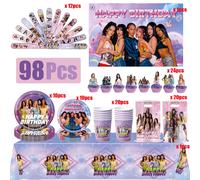 Articles de fête KPOP GIRL KATSEYE, fournitures décoratives, couverts jetables, gobelets et assiettes, ballons pour anniversaire d'enfants, fête de bébé gift bag-10pcs