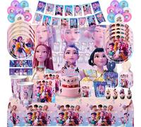 Articles de fête sur le thème du K-pop : gobelets jetables, assiettes, nappes en papier, bannières, sacs à bonbons, décorations de gâteaux, baptême de bébé 20pcs napkin