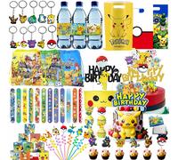 Articles de fête sur le thème Pokémon : Bracelets claquant, autocollants, ballons, cadeaux de fête, remplisseurs de sacs cadeaux, décorations d'anniversaire 10pcs stickersD