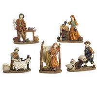 Articles religieux par Paben Lot de 5 personnages artisanaux crèche en résine 11 cm