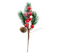 Artificial Christmas Pine Branches Realistic PVC Greenery Stem Decor | Add realistic natural greenery to indoor and outdoor holiday decor with a , child-safe artificial pine tree branch.