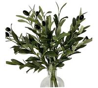 Artificial Olive Branches 3Pcs 18 Inch Faux Plant Decor | Tige d'olivier réaliste pour vase, centre de table de mariage et bureau ;.Composition florale DIY