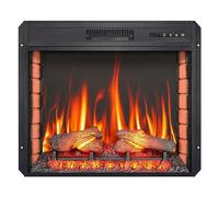 ArtiFlame AF28S Cheminée électrique encastrée LED avec effet flamme 3D, 1800 W, son crépitant, cheminée avec télécommande et thermostat, noir