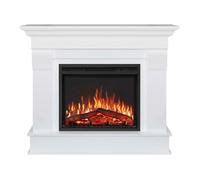 ArtiFlame Albion AF24 Cheminée Électrique Blanche avec Manteau - Son de Crépitement, Flamme 3D, 1800W