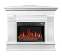 ArtiFlame Albion Corner AF23S Cheminée Électrique d'Angle Blanche - Son de Crépitement, Manteau, 1800W