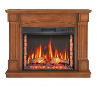 ArtiFlame Boston AF28S Chêne Cheminée Électrique avec Manteau - Son de Crépitement, Flamme 3D, 1800W